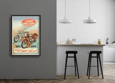 Poster im Retro-Stil Java Vintages Motorrad-Plakat