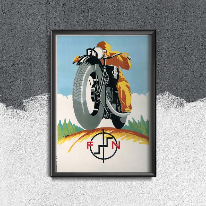 Poster an der Wand Motorrad FN