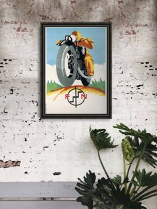 Poster an der Wand Motorrad FN
