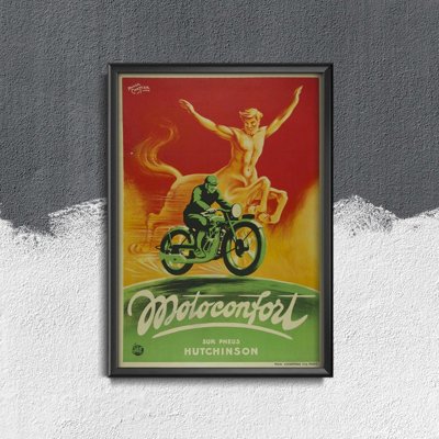 Poster im Retro-Stil Motoconfort Sur Pneus Hutchinson