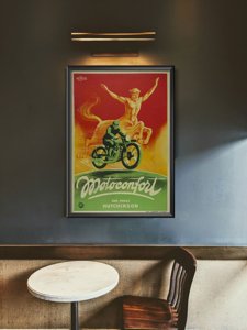 Poster im Retro-Stil Motoconfort Sur Pneus Hutchinson