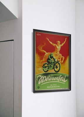 Poster im Retro-Stil Motoconfort Sur Pneus Hutchinson