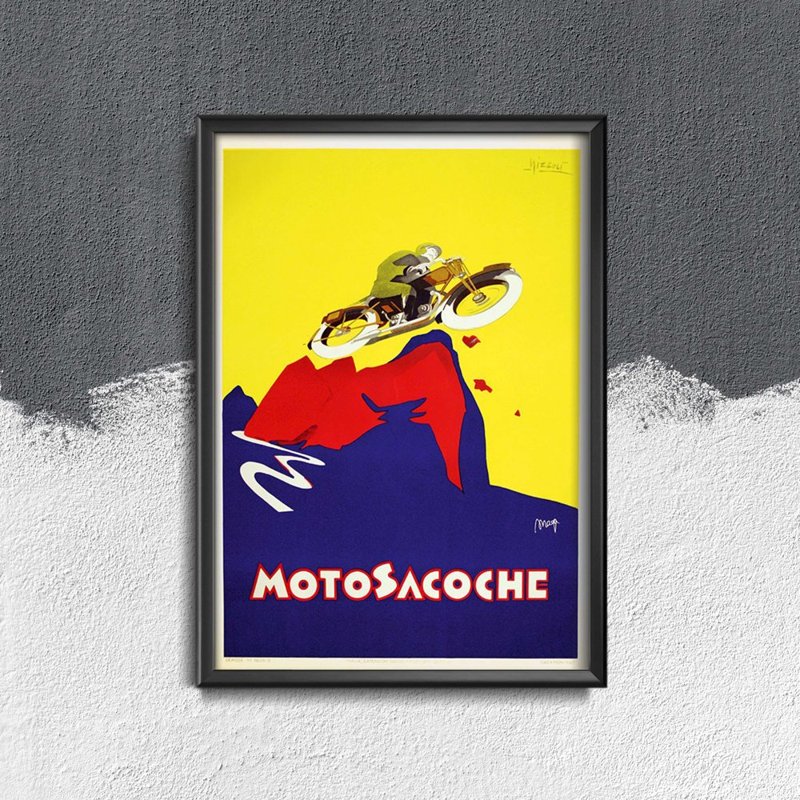 Poster im Retro-Stil Motosacoche