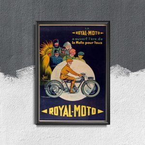 Plakat für den Frieden Königlicher Weinlese-Motorrad