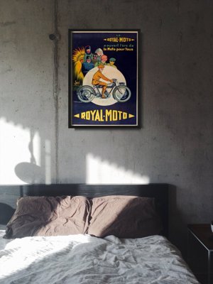 Plakat für den Frieden Königlicher Weinlese-Motorrad