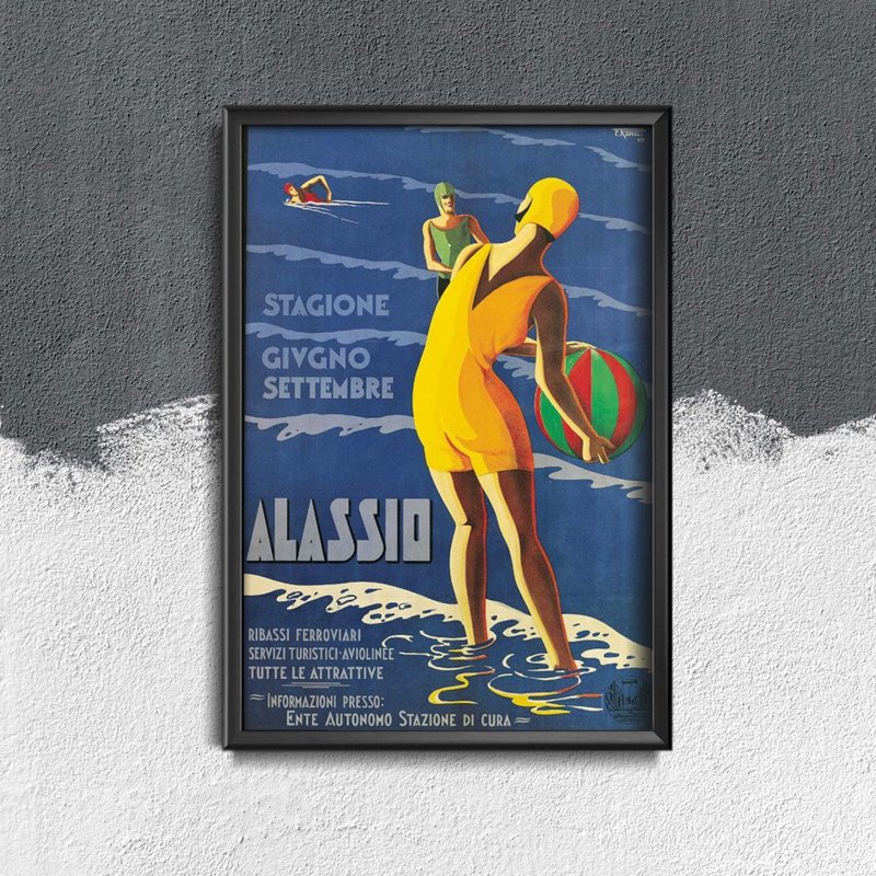 Poster im Retro-Stil Italien Alassio