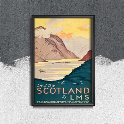 Poster Retro-Wohnzimmer Vintage Schottland