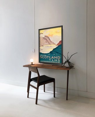 Poster Retro-Wohnzimmer Vintage Schottland