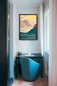 Poster Retro-Wohnzimmer Vintage Schottland