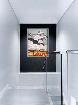 Weinleseplakat für das Wohnzimmer Schweiz Alpen Busse