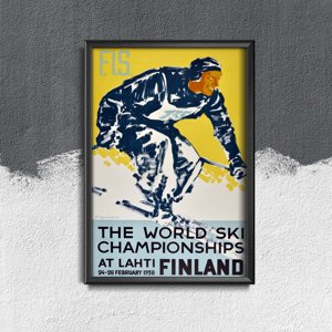 Plakat für den Frieden Finnland Ski