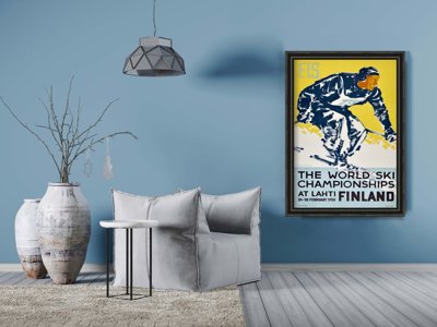 Plakat für den Frieden Finnland Ski