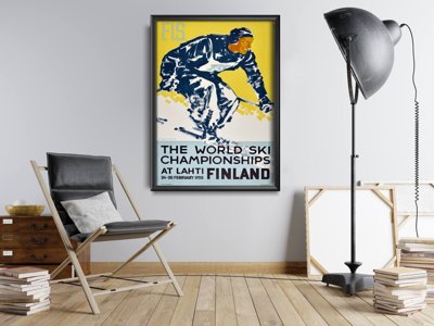 Plakat für den Frieden Finnland Ski