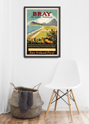 Weinleseplakat für das Wohnzimmer Irland Bray For Better Holidays