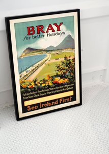 Weinleseplakat für das Wohnzimmer Irland Bray For Better Holidays