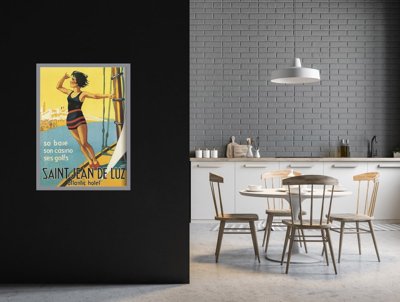 Poster Retro-Wohnzimmer Saint Jean De Luz