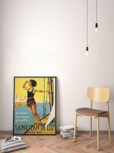 Poster Retro-Wohnzimmer Saint Jean De Luz