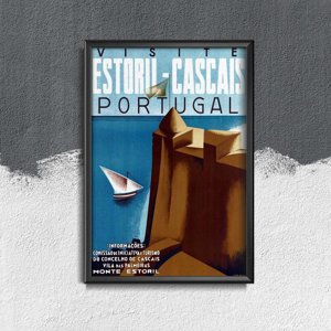 Poster im Retro-Stil Portugal Estoril Cascais