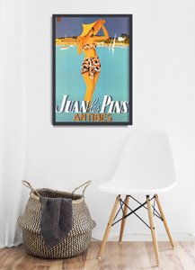 Poster Retro-Wohnzimmer Frankreich Juan Les Pins