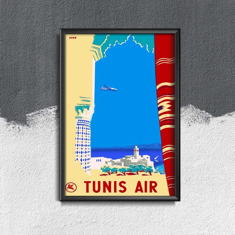 Poster im Retro-Stil Tunis Air