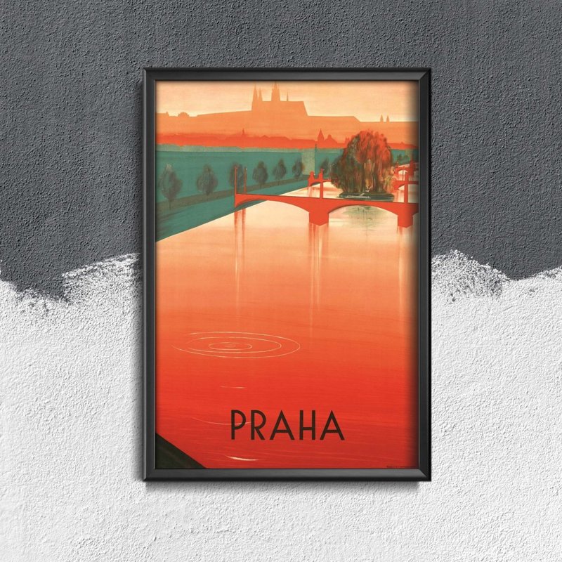Retro-Poster Prag Tschechische