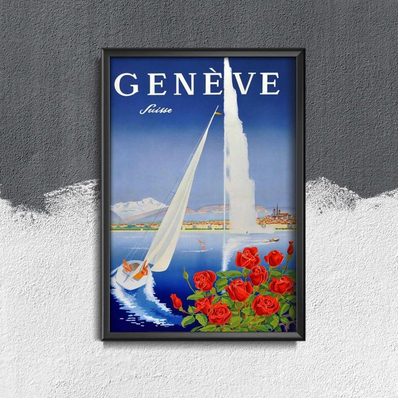 Retro-Poster Genf, Schweiz