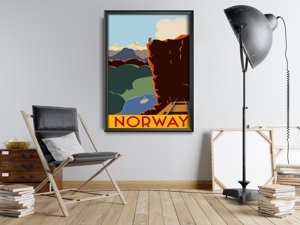 Weinleseplakat Norwegen