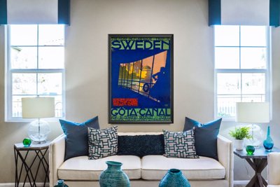 Poster im Retro-Stil Göta-Kanal in Schweden