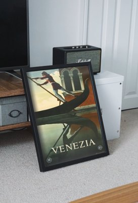 Weinleseplakat für das Wohnzimmer venezianische Gondel