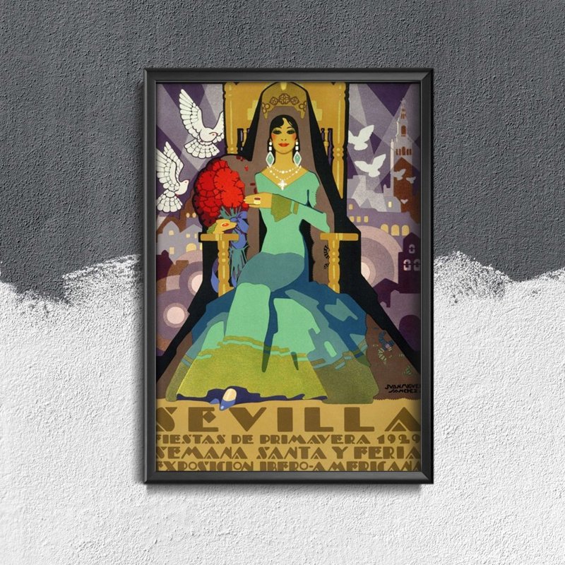 Poster im Retro-Stil Fiesta de Primavera Sevilla