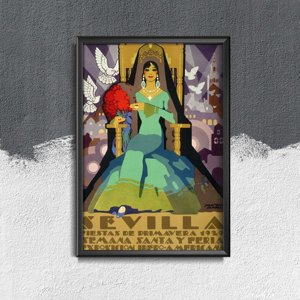 Poster im Retro-Stil Fiesta de Primavera Sevilla
