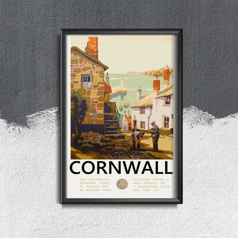 Poster an der Wand Cornwall