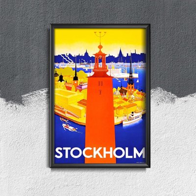 Retro-Poster Schweden Stockholm