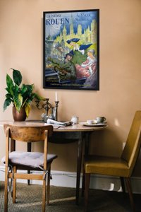 Poster im Retro-Stil Besuchen Rouen Frankreich