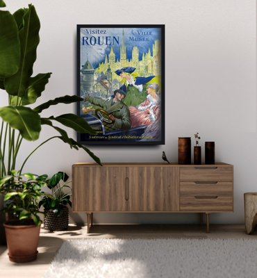 Poster im Retro-Stil Besuchen Rouen Frankreich
