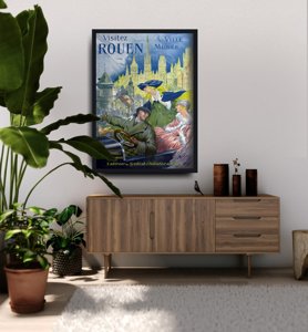 Poster im Retro-Stil Besuchen Rouen Frankreich