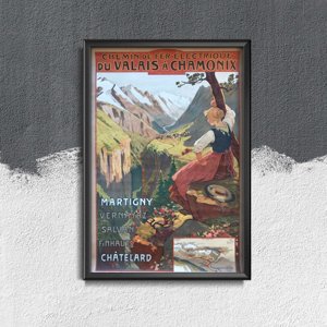 Poster im Retro-Stil Chamonix Französisch