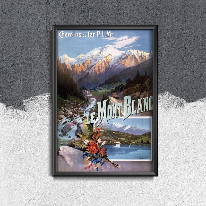 Poster an der Wand Mont Blanc Französisch