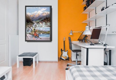 Poster an der Wand Mont Blanc Französisch