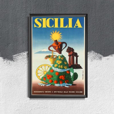 Retro-Poster Sizilien Italien
