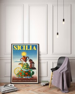Retro-Poster Sizilien Italien