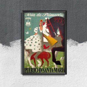 Plakat-Weinlese Feria Puerto de Santa Maria Spanien