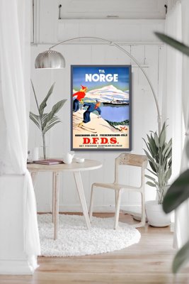 Poster im Retro-Stil Norwegen Ski