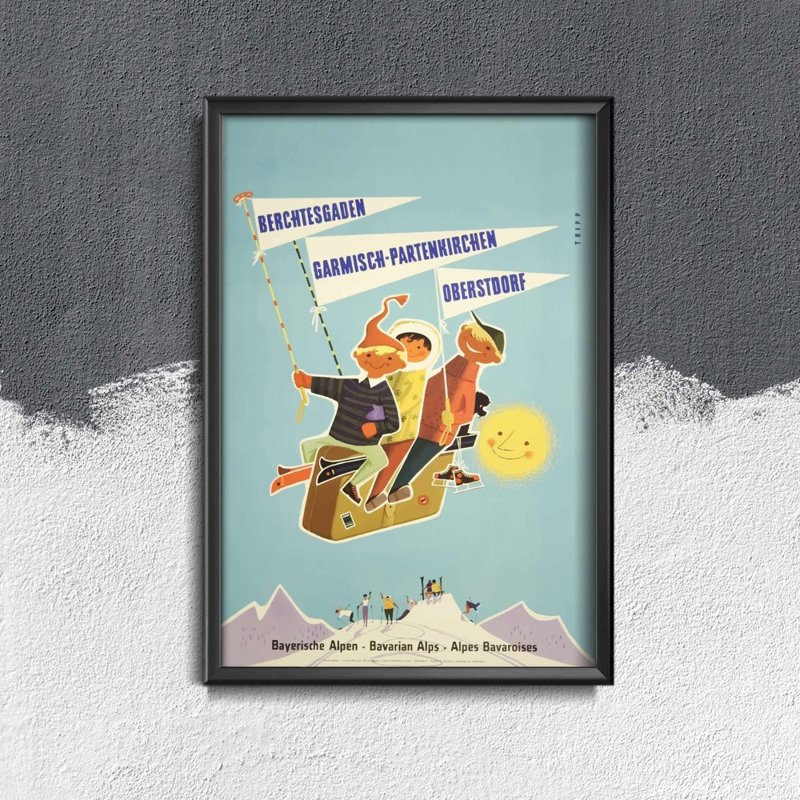 Plakat für den Frieden Bayerische Alpen Österreich, Deutschland