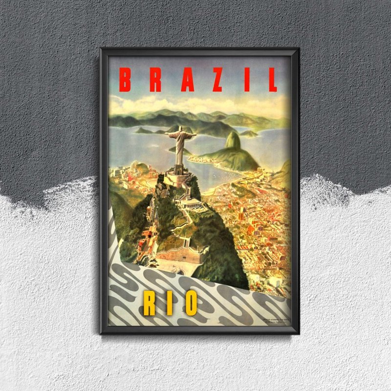 Poster Retro-Wohnzimmer Brasilien Rio