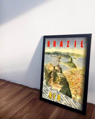 Poster Retro-Wohnzimmer Brasilien Rio