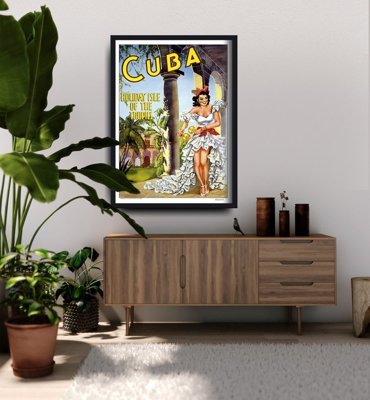 Weinleseplakat für das Wohnzimmer Urlaub in Kuba