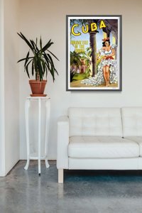 Weinleseplakat für das Wohnzimmer Urlaub in Kuba