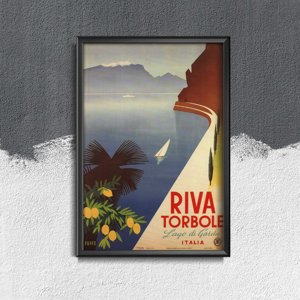 Poster Retro-Wohnzimmer Riva Torbole Italien