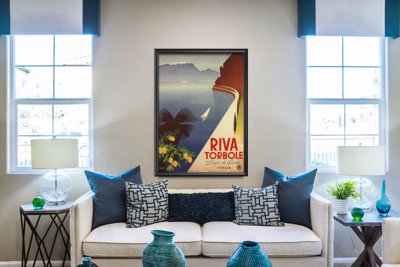 Poster Retro-Wohnzimmer Riva Torbole Italien